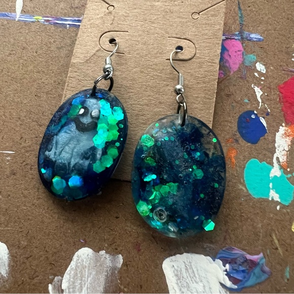 Sea Life Ocean Blue Earrings - Picture 4 of 8